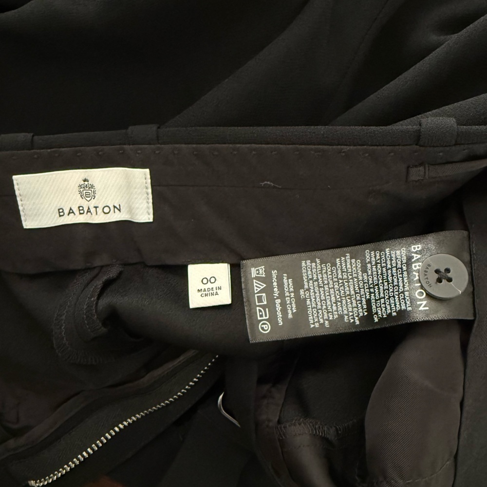 Aritzia Babaton Refined Satin Cargo Career Officewear Trouser Pant Black size 00 - Picture 9 of 10